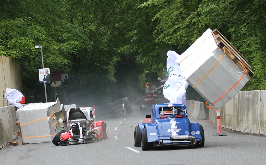 Når evnerne på den krævende bybane kommer på en ekstra opgave, kan det til tider blive lidt for spændende.
(Foto: Motorsporten.dk)